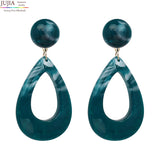 JUJIA fashion women statement resin Earrings for women fashion water drop earring wholesale women wedding gift jewelry