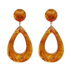 JUJIA fashion women statement resin Earrings for women fashion water drop earring wholesale women wedding gift jewelry