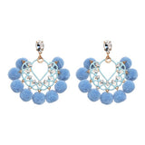 JURAN Handmade 2018 New Arrivals Drop Resin Earrings Big Hairball Earring Crystal Large Long Brinco Ear Accessories Oorbellen