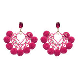 JURAN Handmade 2018 New Arrivals Drop Resin Earrings Big Hairball Earring Crystal Large Long Brinco Ear Accessories Oorbellen