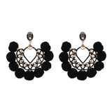 JURAN Handmade 2018 New Arrivals Drop Resin Earrings Big Hairball Earring Crystal Large Long Brinco Ear Accessories Oorbellen