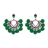 JURAN Handmade 2018 New Arrivals Drop Resin Earrings Big Hairball Earring Crystal Large Long Brinco Ear Accessories Oorbellen