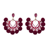 JURAN Handmade 2018 New Arrivals Drop Resin Earrings Big Hairball Earring Crystal Large Long Brinco Ear Accessories Oorbellen