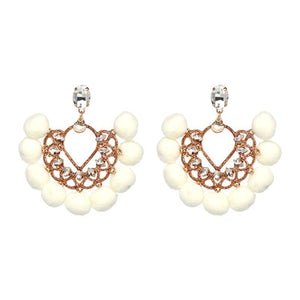 JURAN Handmade 2018 New Arrivals Drop Resin Earrings Big Hairball Earring Crystal Large Long Brinco Ear Accessories Oorbellen
