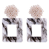 KMVEXO Geometric Resin Earrings Big Earring Round Pearl Bead Ball Large Long Brinco Ear Accessories Oorbellen Party Wedding Gift