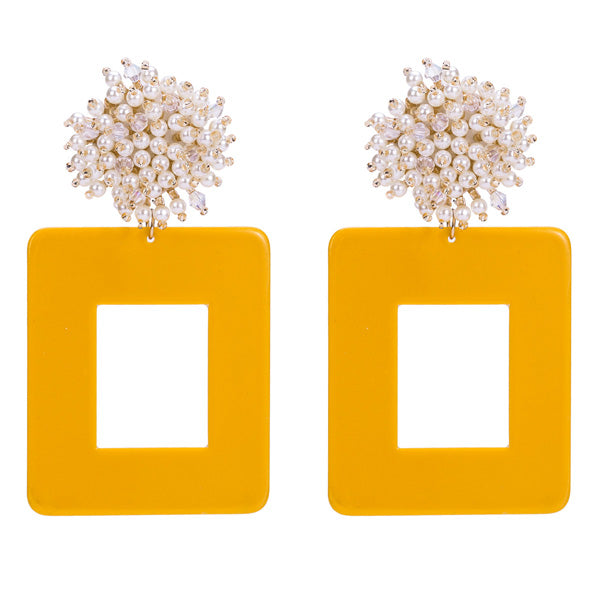 KMVEXO Geometric Resin Earrings Big Earring Round Pearl Bead Ball Large Long Brinco Ear Accessories Oorbellen Party Wedding Gift
