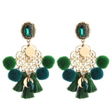 NeeFu WoFu 2018 Drop Resin Earrings Big Hairball Earring tassel Earring Crystal Large Long Brinco Ear Oorbellen Christmas Gift