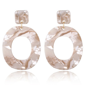 XIYANIKE 2018 New Fashion Acid Acrylic Resin Earrings Dangle Oval Earrings for Women Long Pendant Earrings Fashion Jewelry E122