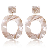 XIYANIKE 2018 New Fashion Acid Acrylic Resin Earrings Dangle Oval Earrings for Women Long Pendant Earrings Fashion Jewelry E122