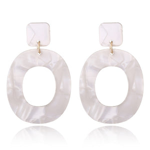 XIYANIKE 2018 New Fashion Acid Acrylic Resin Earrings Dangle Oval Earrings for Women Long Pendant Earrings Fashion Jewelry E122