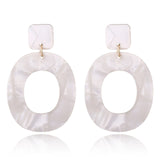 XIYANIKE 2018 New Fashion Acid Acrylic Resin Earrings Dangle Oval Earrings for Women Long Pendant Earrings Fashion Jewelry E122
