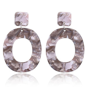 XIYANIKE 2018 New Fashion Acid Acrylic Resin Earrings Dangle Oval Earrings for Women Long Pendant Earrings Fashion Jewelry E122