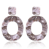 XIYANIKE 2018 New Fashion Acid Acrylic Resin Earrings Dangle Oval Earrings for Women Long Pendant Earrings Fashion Jewelry E122