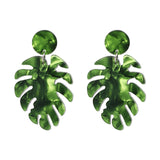 JUJIA Trendy Drop Dangle Earrings For Women Charm Leaves Shaped Vintage Statement Resin Earrings Wholesale
