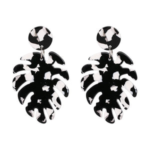 JUJIA Trendy Drop Dangle Earrings For Women Charm Leaves Shaped Vintage Statement Resin Earrings Wholesale