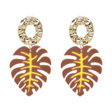 JUJIA Trendy Drop Dangle Earrings For Women Charm Leaves Shaped Vintage Statement Resin Earrings Wholesale
