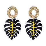 JUJIA Trendy Drop Dangle Earrings For Women Charm Leaves Shaped Vintage Statement Resin Earrings Wholesale