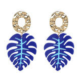 JUJIA Trendy Drop Dangle Earrings For Women Charm Leaves Shaped Vintage Statement Resin Earrings Wholesale