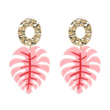 JUJIA Trendy Drop Dangle Earrings For Women Charm Leaves Shaped Vintage Statement Resin Earrings Wholesale