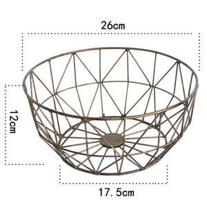 Retro Style Iron Storage Basket Houseohld Sundries Fruit Organizer - S