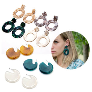 Sale 2018 Acrylic Resin Earrings For Women Geometry Big Circle Earrings Fashion Jewelry