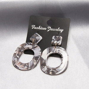 Sale 2018 Acrylic Resin Earrings For Women Geometry Big Circle Earrings Fashion Jewelry