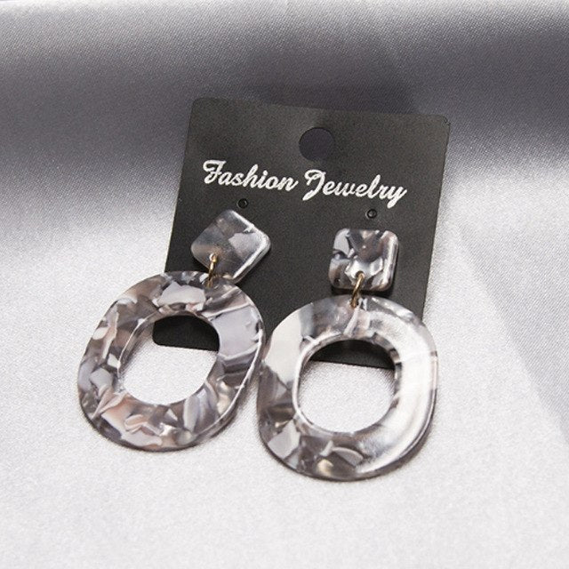 Sale 2018 Acrylic Resin Earrings For Women Geometry Big Circle Earrings Fashion Jewelry