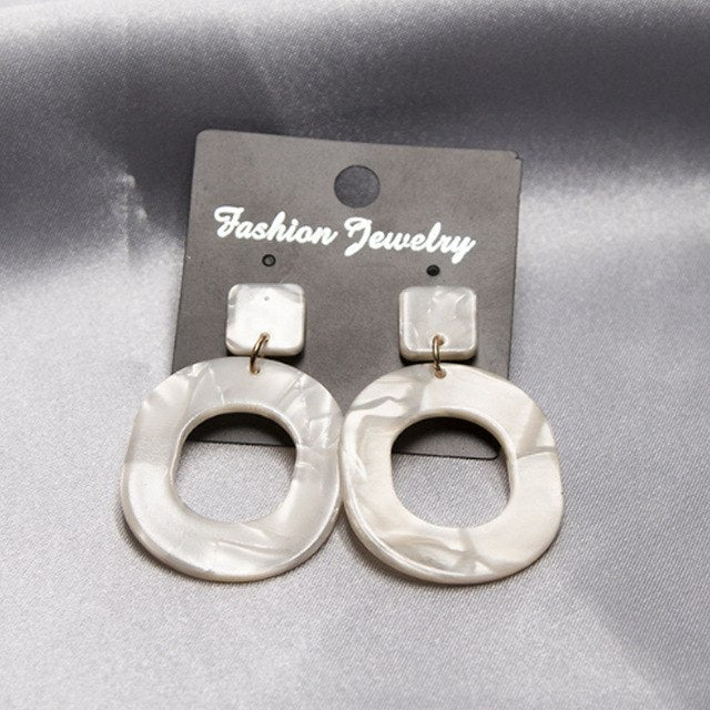 Sale 2018 Acrylic Resin Earrings For Women Geometry Big Circle Earrings Fashion Jewelry