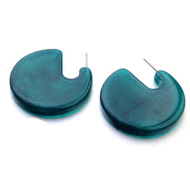 Sale 2018 Acrylic Resin Earrings For Women Geometry Big Circle Earrings Fashion Jewelry
