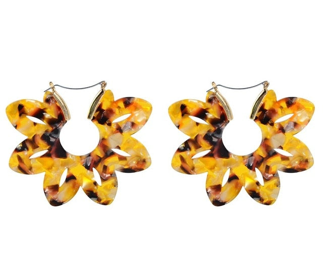 resin earrings, acrylic earrings, hoops, cheetah prints, tortoise shell earrings, leopard print hoop earrings