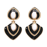 JUJIA Ethnic Bohemian Luxury Gem Stone Drop Earrings For Women Crystal Big Dangle Earring Statement za Jewelry