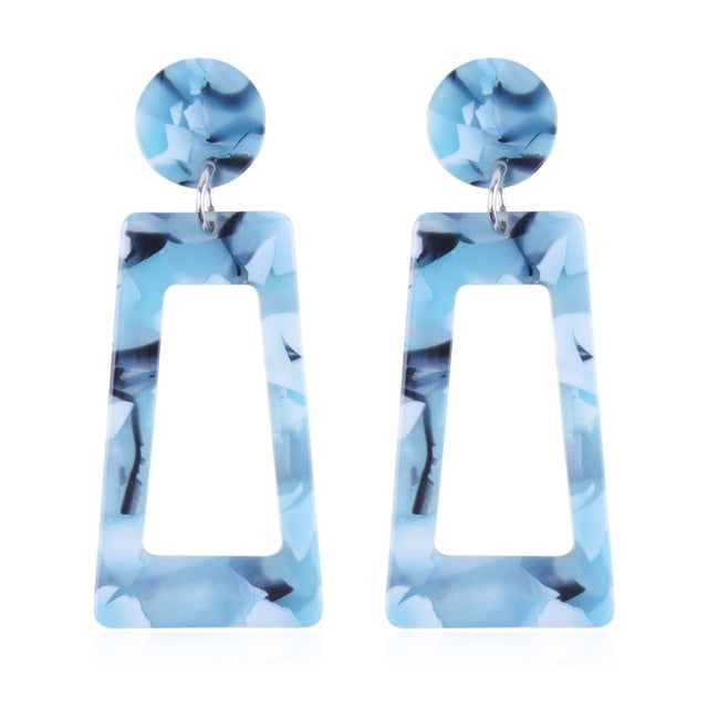 Za Jewelry Fashion Multicolor Women's Earrings Bohemian Statement Drop Dangle Earrings Resin Earrings