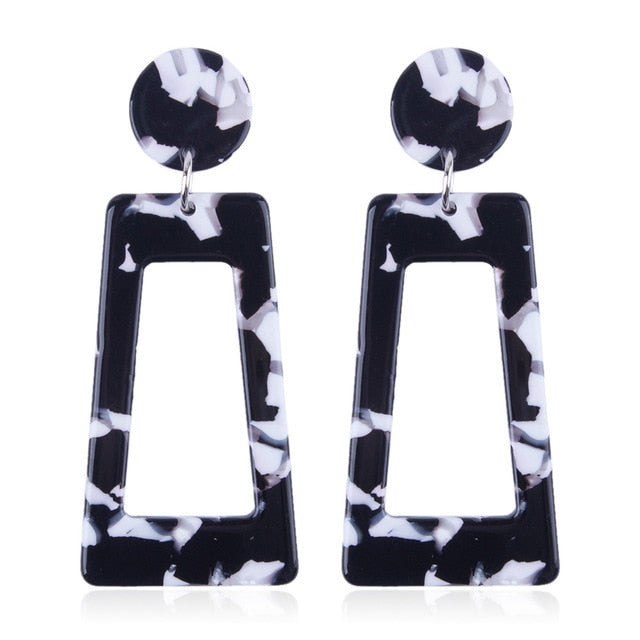 Za Jewelry Fashion Multicolor Women's Earrings Bohemian Statement Drop Dangle Earrings Resin Earrings