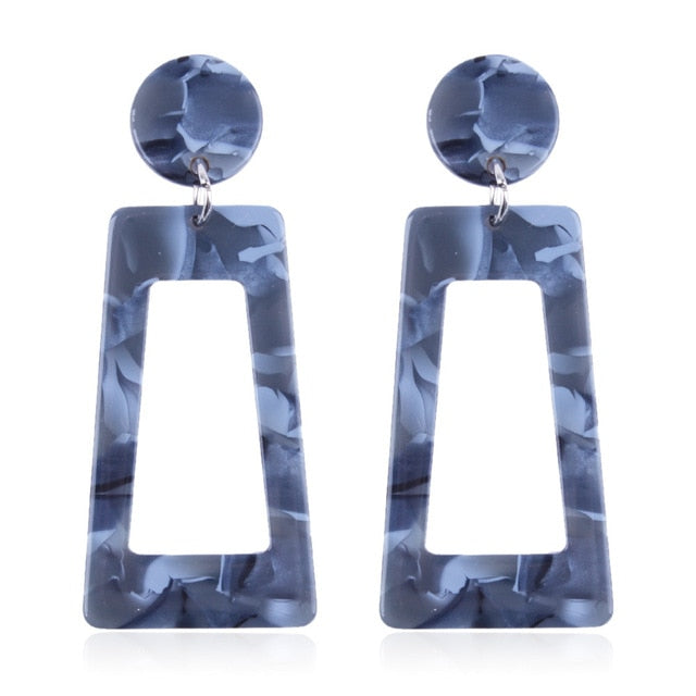 Za Jewelry Fashion Multicolor Women's Earrings Bohemian Statement Drop Dangle Earrings Resin Earrings
