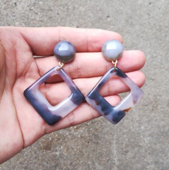 Timeless Wonder glam cutout geo resin Stud Earrings bijoux Party noval Top sweet Neat Simple runway wedding gown mix rare 6267
